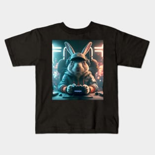 Gamer rabbit bunny Kids T-Shirt